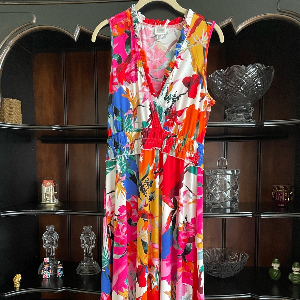 Cupio jersey knot floral swing dress Size M